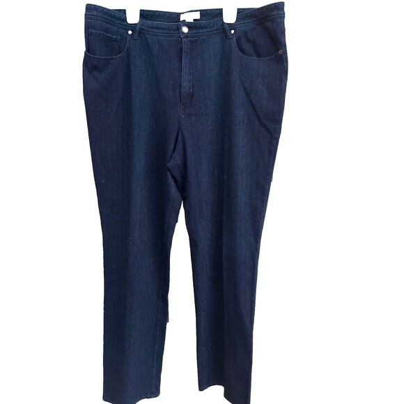 Coldwater Creek Classic Fit Jeans Womens Sz 22 Tall Straight Leg Plus Blue Denim - Picture 1 of 3